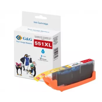 G&G XL Ink Cartridge Compatible with Canon CLI-551C XL (Cyan, High Yield) 14566