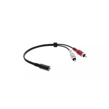 Kramer C-A35F/2RAM-1 Audio Adapter Cable - 3.5mm Jack to 2x RCA Plug, 30 cm, Black