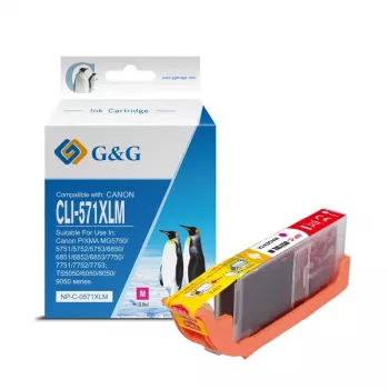 G&G XL Magenta Ink Cartridge Compatible with Canon CLI-571XLM (13858)