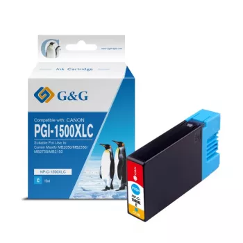 G&G Compatible Canon PGI-1500XLC High Yield Ink Cartridge, Cyan (9229B001)