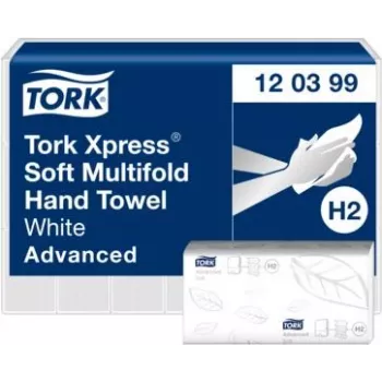 TORK Xpress H2 Advanced Multifold Hand Towels, 2-Ply, White, 2850 Sheets (120399)