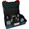 Bosch Progressor for Wood and Metal Hole Saw Set, 7-Piece, 20-114 mm Diameter, Power Change Arbor, HSS Bi-Metal, with Case 2608594431