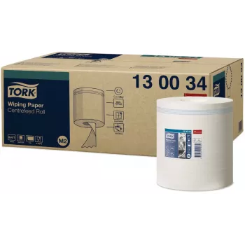 Tork Premium M2 Centrefeed Wiping Paper Rolls White, 1-Ply, 471 Sheets, 6 Rolls (130034)
