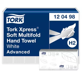TORK Xpress Soft H2 Advanced Interfold 2-Ply Paper Hand Towels, White, 3780 Sheets (120498)