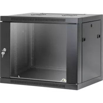 Intellinet 19 inch Network Wall Cabinet, Tool-Free Installation, 9U, 450 mm Depth, Black RAL 9005 (716833)