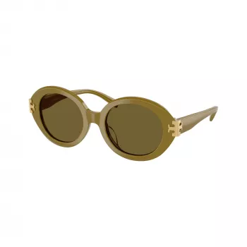Tory Burch TY7210U Women's Cat-Eye Sunglasses, Dark Brown Havana Frame, Brown Gradient Lenses, 53-18-145 mm, UV Protection TY7210U201073