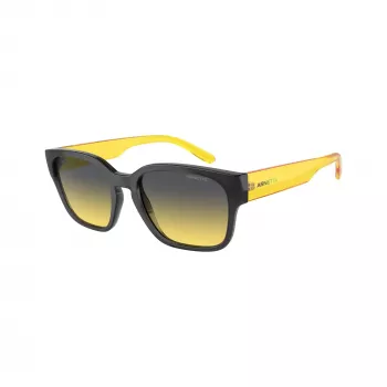 Arnette AN4325-27862Q Unisex Rectangular Sunglasses, Grey Frame, Grey Polycarbonate Lenses, 54-19-145 mm