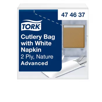 TORK 100 Cutlery Wraps Brown 6.0 x 19.5 cm (474637)