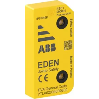 ABB Non-Contact Safety Switch EVA General Code, RFID, 2 x OSSD, M12 8-pin, IP67/IP69K 2TLA020046R0800