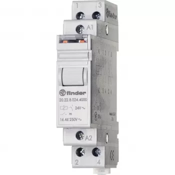 FINDER 20.22.8.024.4000 Latching Relay 24 V AC 2 NO 16 A DIN Rail