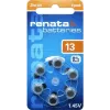 Renata ZA13.DP6 0HG Zinc-Air Hearing Aid Battery PR48, 1.4 V, 305 mAh, 6-Pack