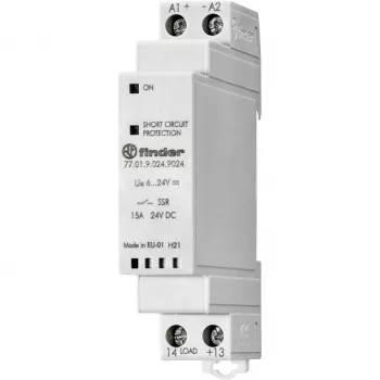 Finder Solid-State Relay 77 Series 24V DC Input 2A 1NO Plug-in Mounting 770190249024