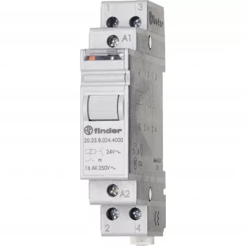 Finder 20 series impulse relay, 1NO+1NC, 20A, 24V AC coil, DIN rail 202380244000