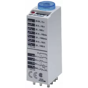 Finder 85.03.0.125.0000 multifunction time relay, 1 CO 16A, 12-24V AC/DC, 0.05s-100h, DIN rail