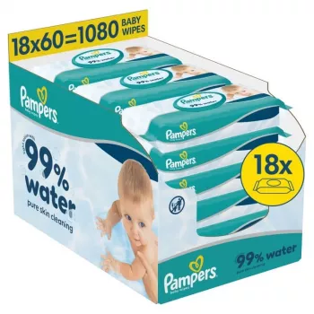 Pampers Aqua Baby Wipes, 18 Packs, 1080 Pieces
