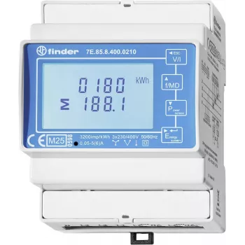Finder 7E.85.8.400.0210 single-phase digital energy meter with Modbus RTU, CT 400A, class B