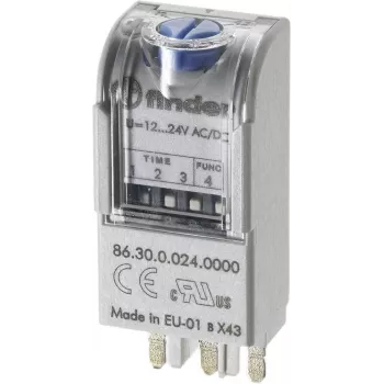 FINDER 86.30 multifunction time relay module, 24V AC/DC, 1 CO 16A, 8 functions, 0.05s-100h 863000240000T