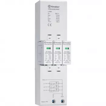 Finder 7P.03.8.255.S007 Type 1+2 Combined Surge Arrester for Three-Phase TN-C Systems