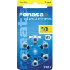 Renata ZA10 Zinc-Air PR70 Hearing Aid Battery 105 mAh 1.4 V 6-Pack ZA10.DP6 0HG