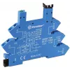 Finder relay socket 93.51.8.240, spring-cage terminals, DIN rail, blue, for 34.51/34.81