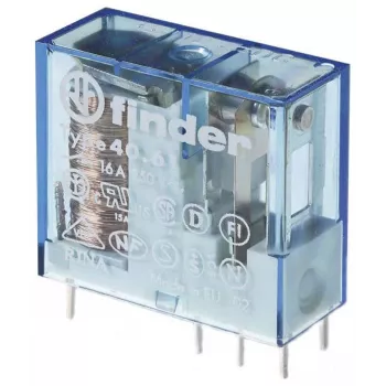 Finder 40.61.7.024.1000 Miniature Power Relay, 1 Changeover, 16 A, 24 V DC Coil, Plug-In Mounting