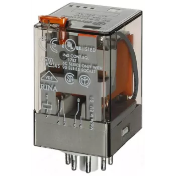 Finder Industrial Relay 12 VAC 2.2 VA DPDT 10A 250VAC 2 CO Plug-in 60.12.8.012.0040