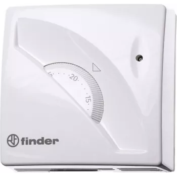 Finder 1T010 Surface-Mounted Room Thermostat, 7 to 30 °C, White