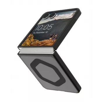 UAG Urban Armor Gear Mouve Case with Magnetic Module for Samsung Galaxy Z Flip8 – Ash Grey (Transparent Grey)/Black 214561113131