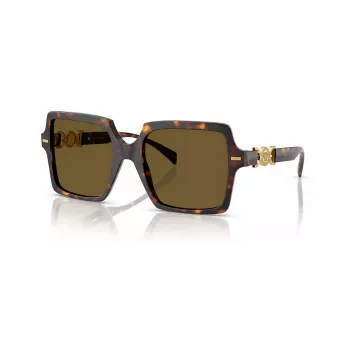 Versace VE4441-108-73 Women's Sunglasses - Havana Frame, Brown Lenses, 55mm
