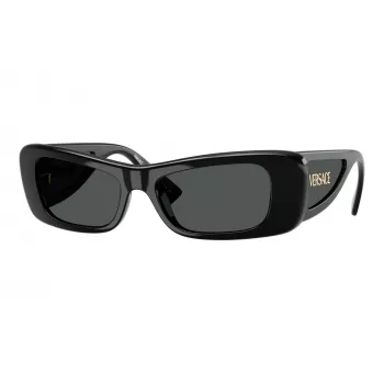 Versace Women's VE4481-GB1-87 Square Sunglasses, Black Frame, Grey Lenses, 54mm