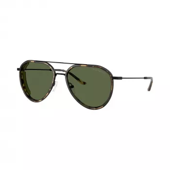 Emporio Armani Men's Rectangular Sunglasses EA2163-300171 Black/Grey 56mm