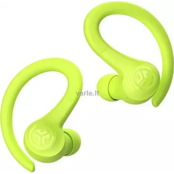 JLab GO Air Sport True Wireless Earphones with Ear Hooks, Bluetooth 5.1, IP55 Sweat Resistant, 32-Hour Battery, Yellow IEUEBGAIRSPRTRYEL124