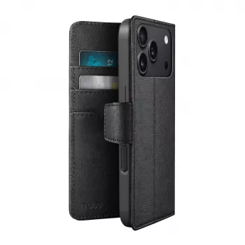 SBS Wallet Classic Case for iPhone 18 Pro Max with Wallet and Stand - Black