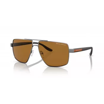 Armani Exchange AX2037S 600383 Men's Polarized Aviator Sunglasses, Matte Black/Grey, 60mm