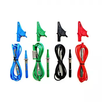 HT Instruments Universal Test Lead Set G3, CAT IV 600V / CAT III 1000V, 10A, 1.5m Silicone Test Leads with Test Probes and Crocodile Clips, Red/Black 1006210