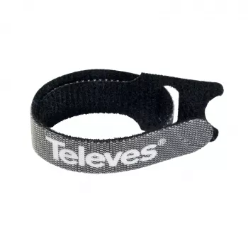 Televes KBL Hook and Loop Cable Ties, 10-Pack, Black, 15 mm x 250 mm 200102