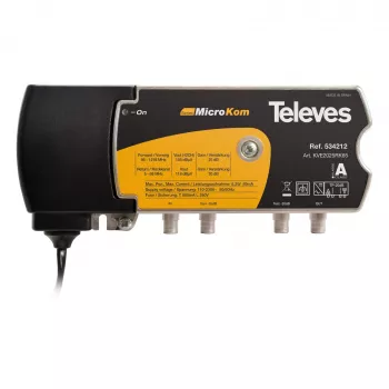 Televes KVE2025RK65 Broadband Amplifier 20/25dB with Return Channel 5-65MHz 20dB (534212)