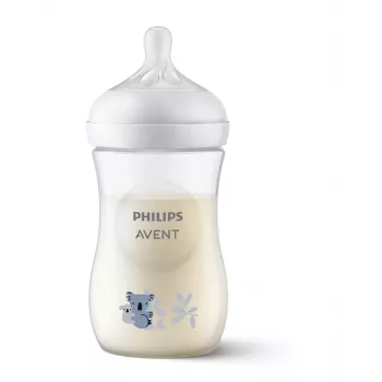Philips Avent Natural Response Koala Baby Bottle 260 ml with Medium Flow Teat, 1m+