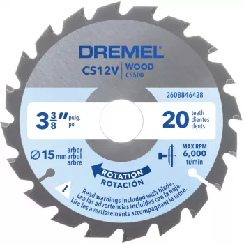 Dremel CS500 Wood Circular Saw Blade 85mm, Tungsten Carbide-Tipped, 20 Teeth, for DSM20 Compact Saw 2608846431