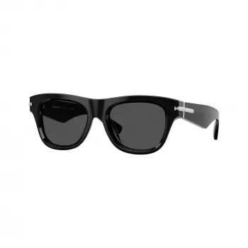 Burberry BE4438U300187 Men's Sunglasses, Rectangular, Black Frame, Dark Grey Lenses, 53/19/145 mm