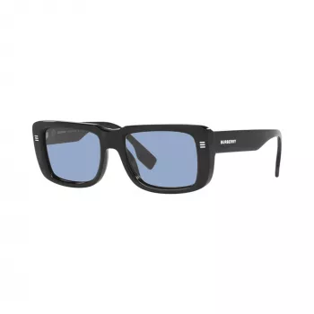 Burberry BE4376U300172 Men's Sunglasses, Square, Black Frame, Dark Grey Lenses, 55mm
