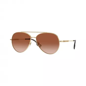 Burberry BE3147-110913 Women's Cat Eye Sunglasses, Pale Gold Frame, Brown Gradient Lenses, 58mm