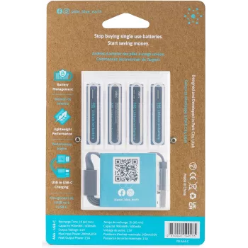 Pale Blue PB-AAA-C USB-C Rechargeable Lithium-Ion AAA Battery