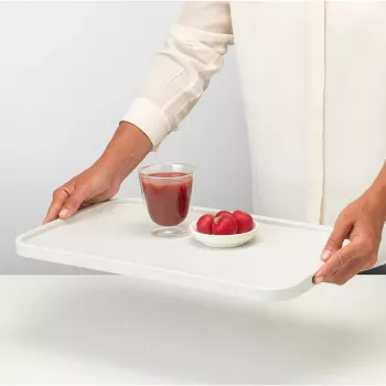 Brabantia ReNew Chopping Board / Serving Platter, Large, Light Grey