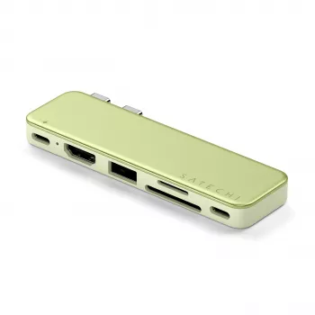 Satechi USB-C Snap Hub – Multiport Adapter with 4K HDMI, 5Gbps USB, Card Reader, 45W PD (Citrus)
