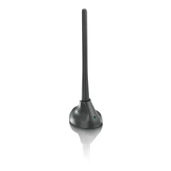 PHILIPS SDV5100/12 Indoor TV Antenna with 18 dB Gain, UHF/VHF/FM, Black