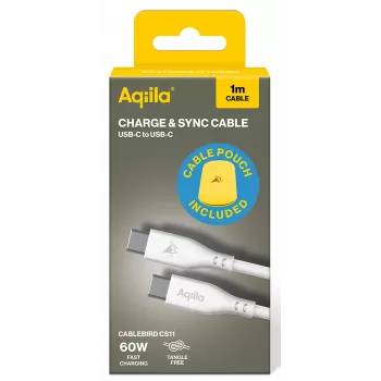 AQIILA Cablebird CS11 USB-C to USB-C charging and sync cable 1m 60W Black AQCBPBIC1SI812