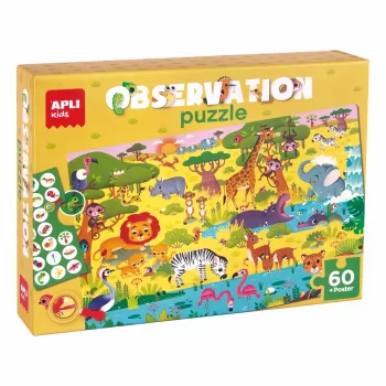 AGIPA Junior Observation Puzzle The Savannah, 60 Pieces, Cardboard Box, 4+ Years 19221
