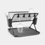 Brabantia Foldable Dish Drying Rack, Large, Dark Grey