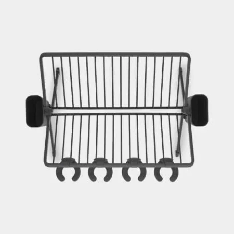 Brabantia Foldable Dish Drying Rack, Large, Dark Grey